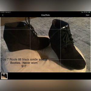 Size 7 black suede booties-nwot